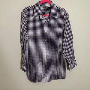 LAUREN Ralph Lauren 17.5 32/33‎ Slim Fit Non Iron Collared Button Front Shirt